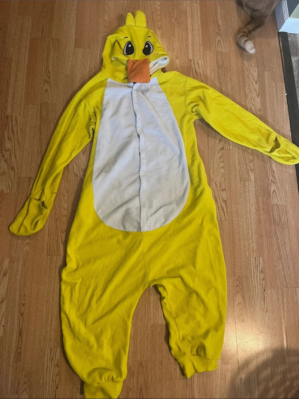 Yellow Duck Onesie Costume with White Belly